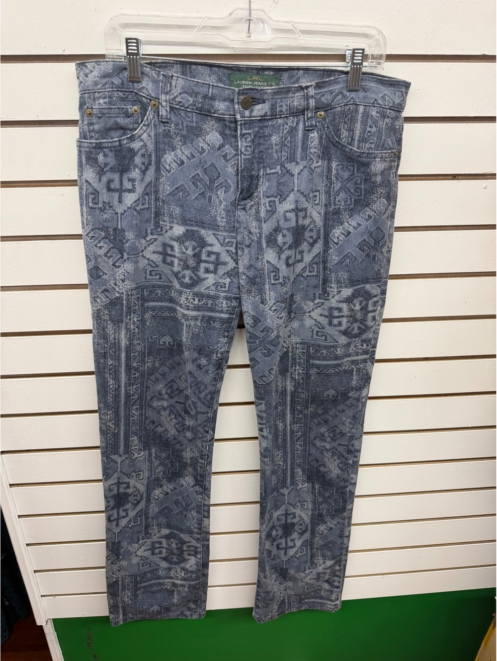 Lauren Ralph Lauren Women’s Size 10 Blue Southwestern Print Straight Leg Jeans